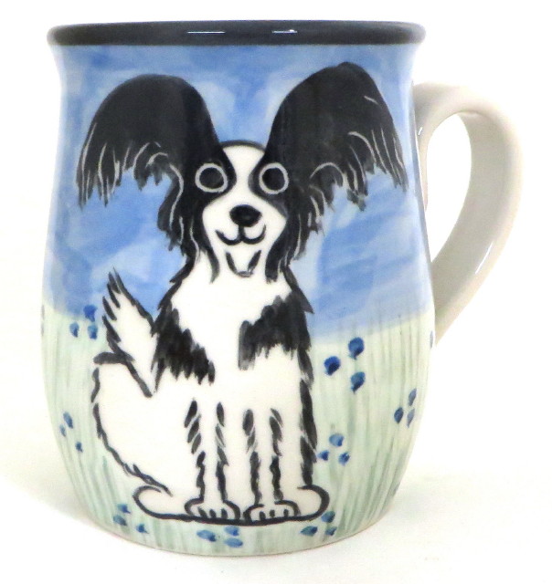 Papillon Black and White -Deluxe Mug - Click Image to Close